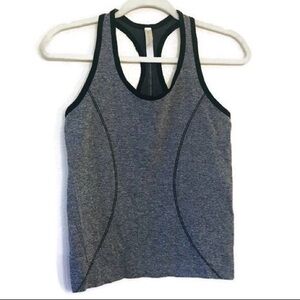 Ebb & Flow Grey and Black Racerback Tank Top